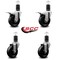 Service Caster 4'' Phenolic Swivel 1-5/8'' Expand Stem Caster Set 2 Total Lock Brakes, 4PK SCC-EXTTL20S414-PHS-2-S-2-158 - alternate 3